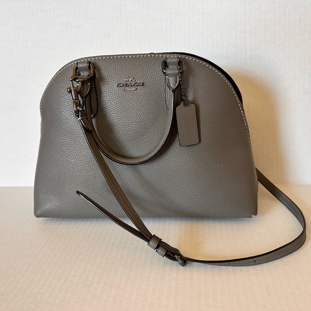 Coach Quinn leather dome satchel zip top bag purse crossbody strap